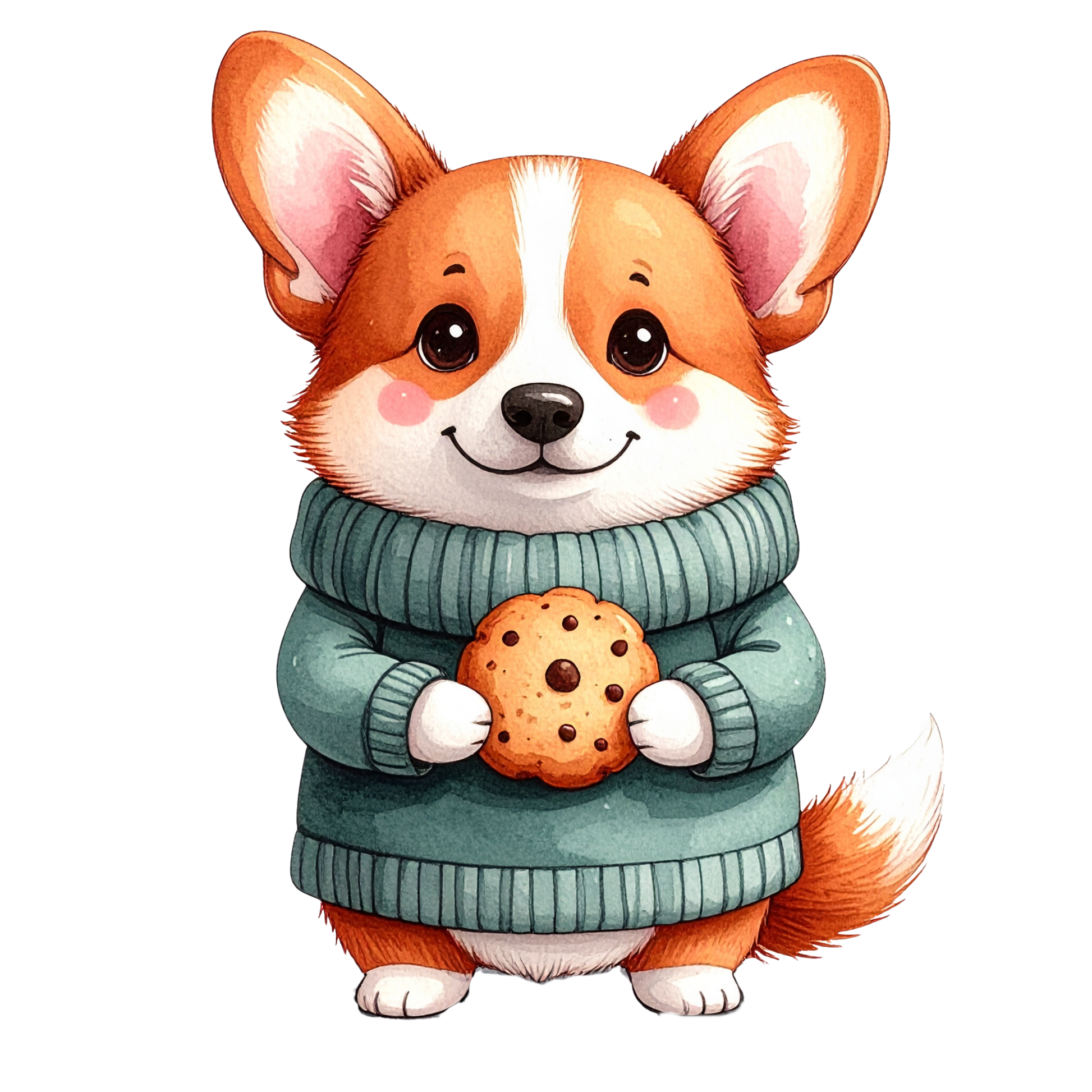 Cute Puppy in Sweater PNG 3