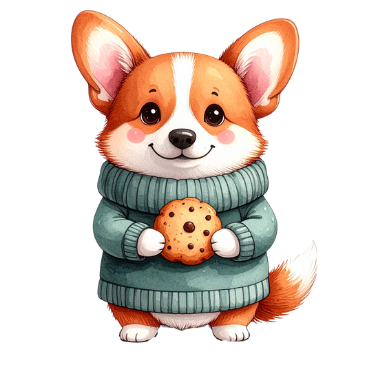 Cute Puppy in Sweater PNG 3