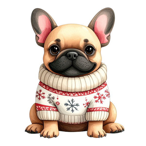 Cute Puppy in Sweater PNG 4
