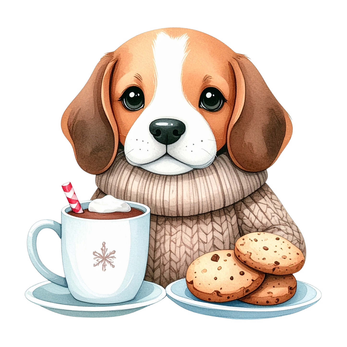 Cute Puppy in Sweater PNG 5