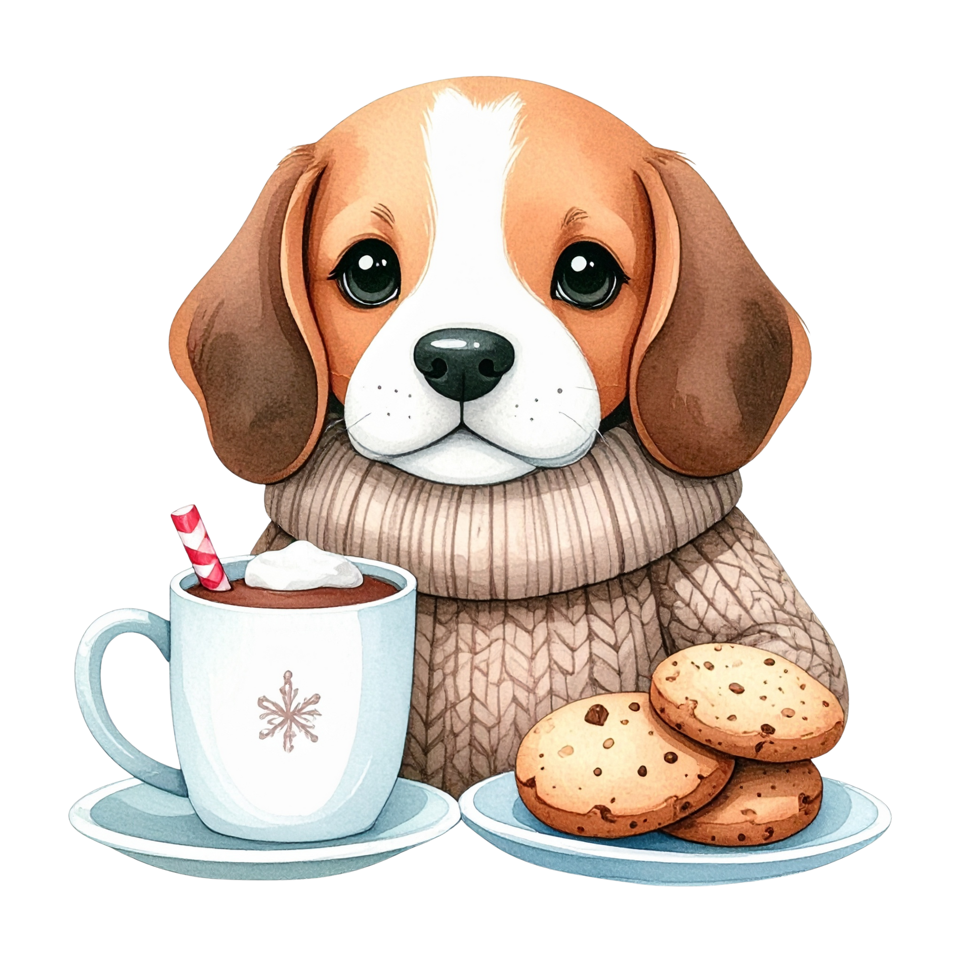 Cute Puppy in Sweater PNG 5