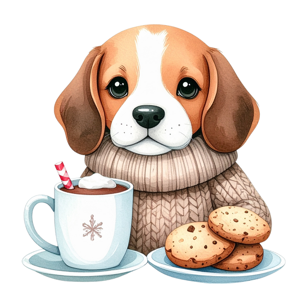 Cute Puppy in Sweater PNG 5