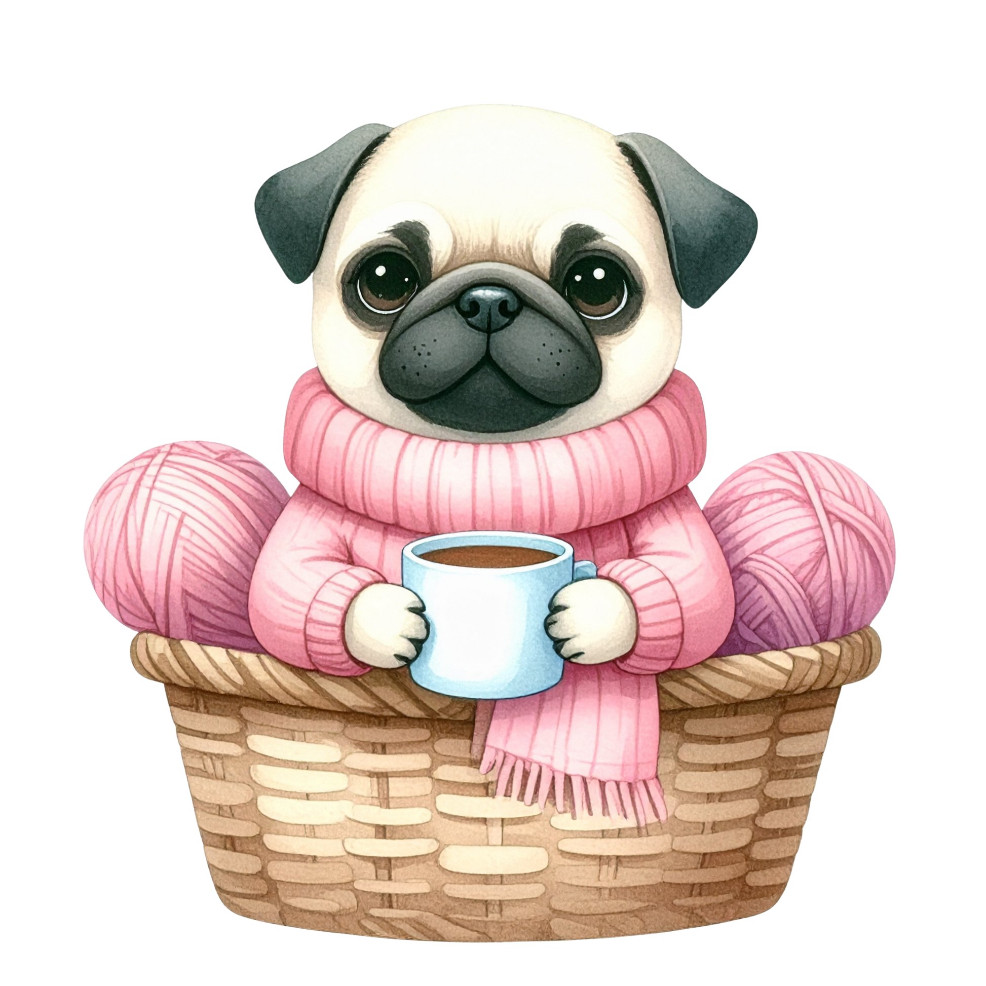 Cute Puppy in Sweater PNG 6