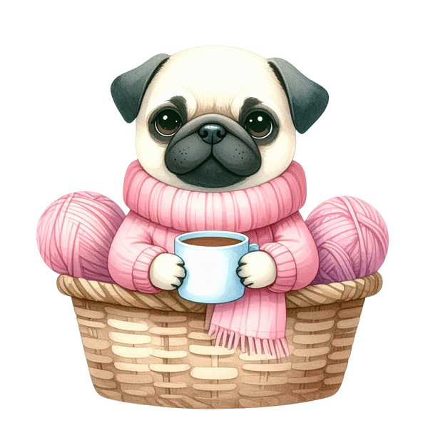 Cute Puppy in Sweater PNG 6