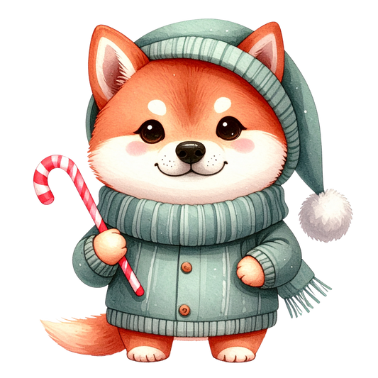 Cute Puppy in Sweater PNG 7