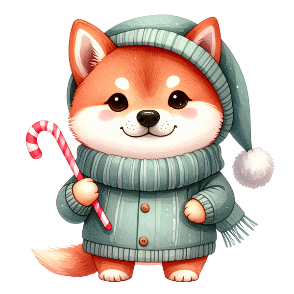 Cute Puppy in Sweater PNG 7