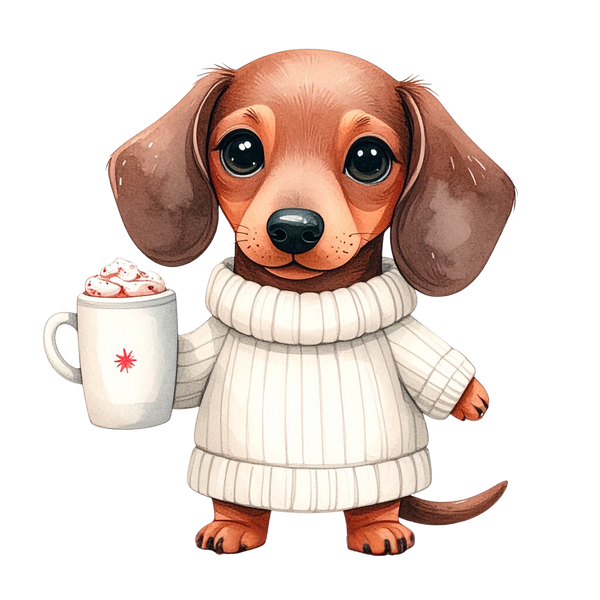 Cute Puppy in Sweater PNG 8