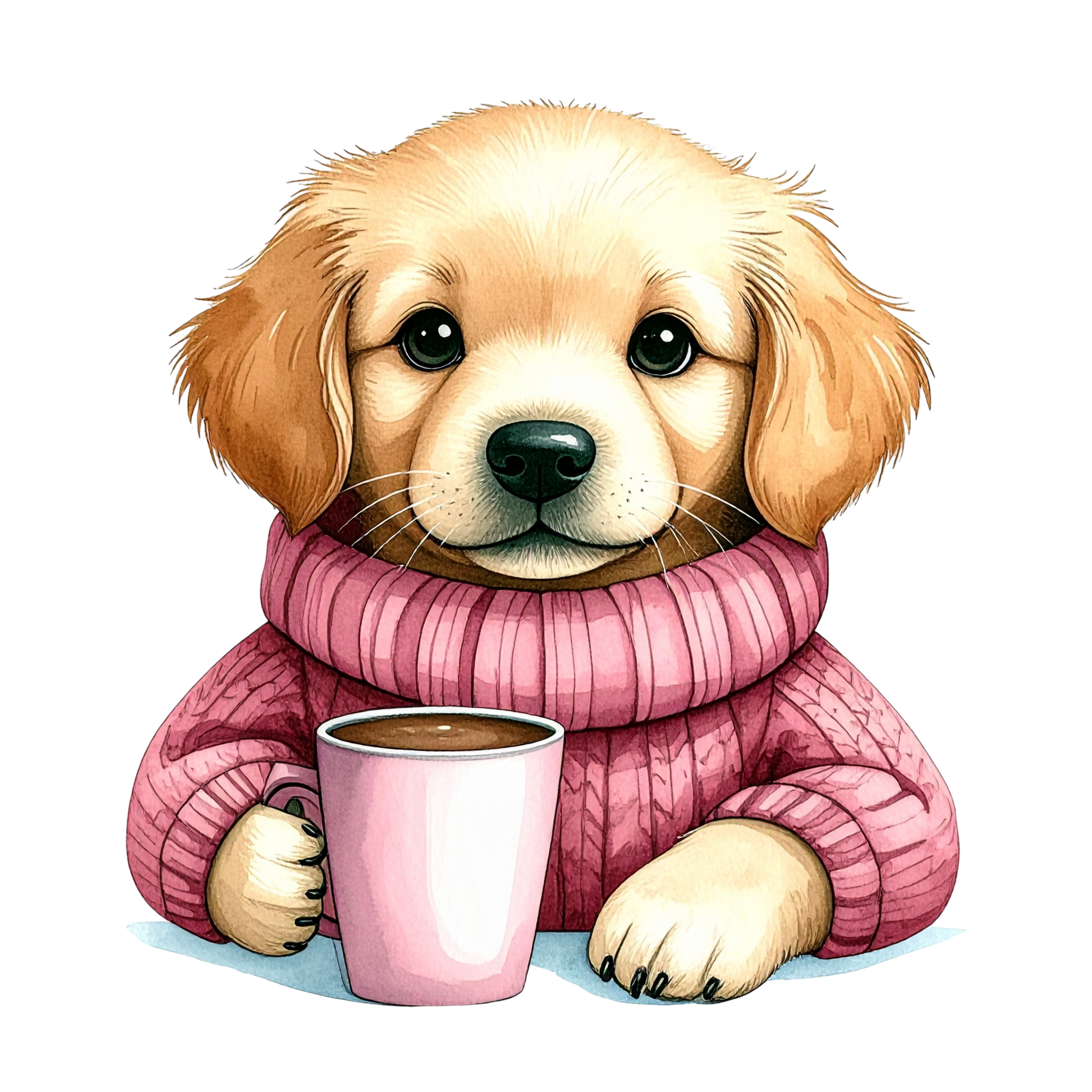 Cute Puppy in Sweater PNG 9