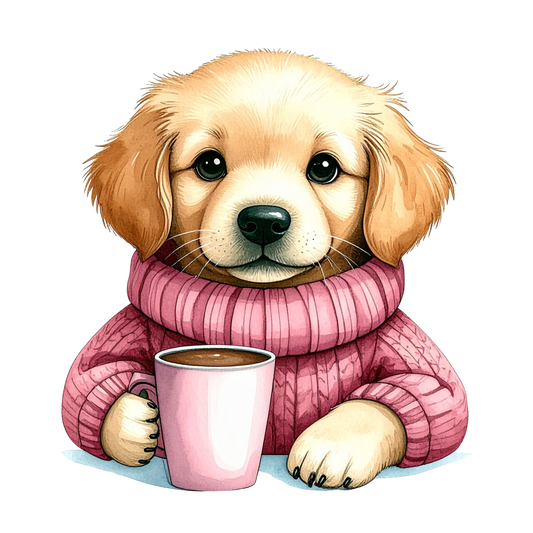 Cute Puppy in Sweater PNG 9