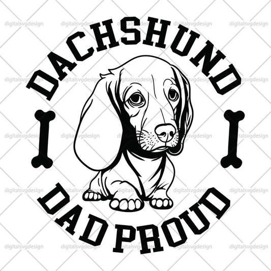 Dachshund Dad Proud SVG