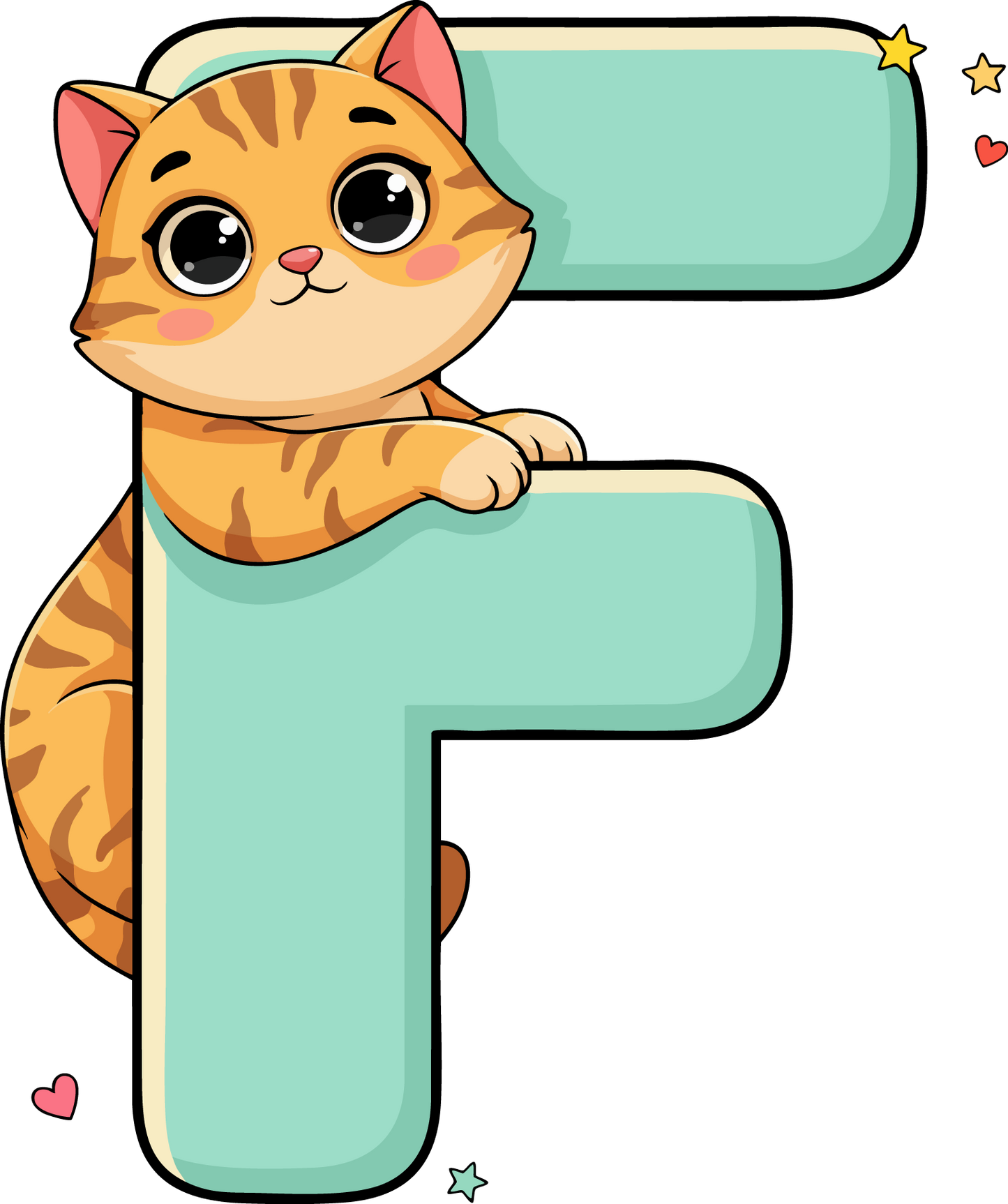 F Cat Theme Clip Art Alphabet PNG
