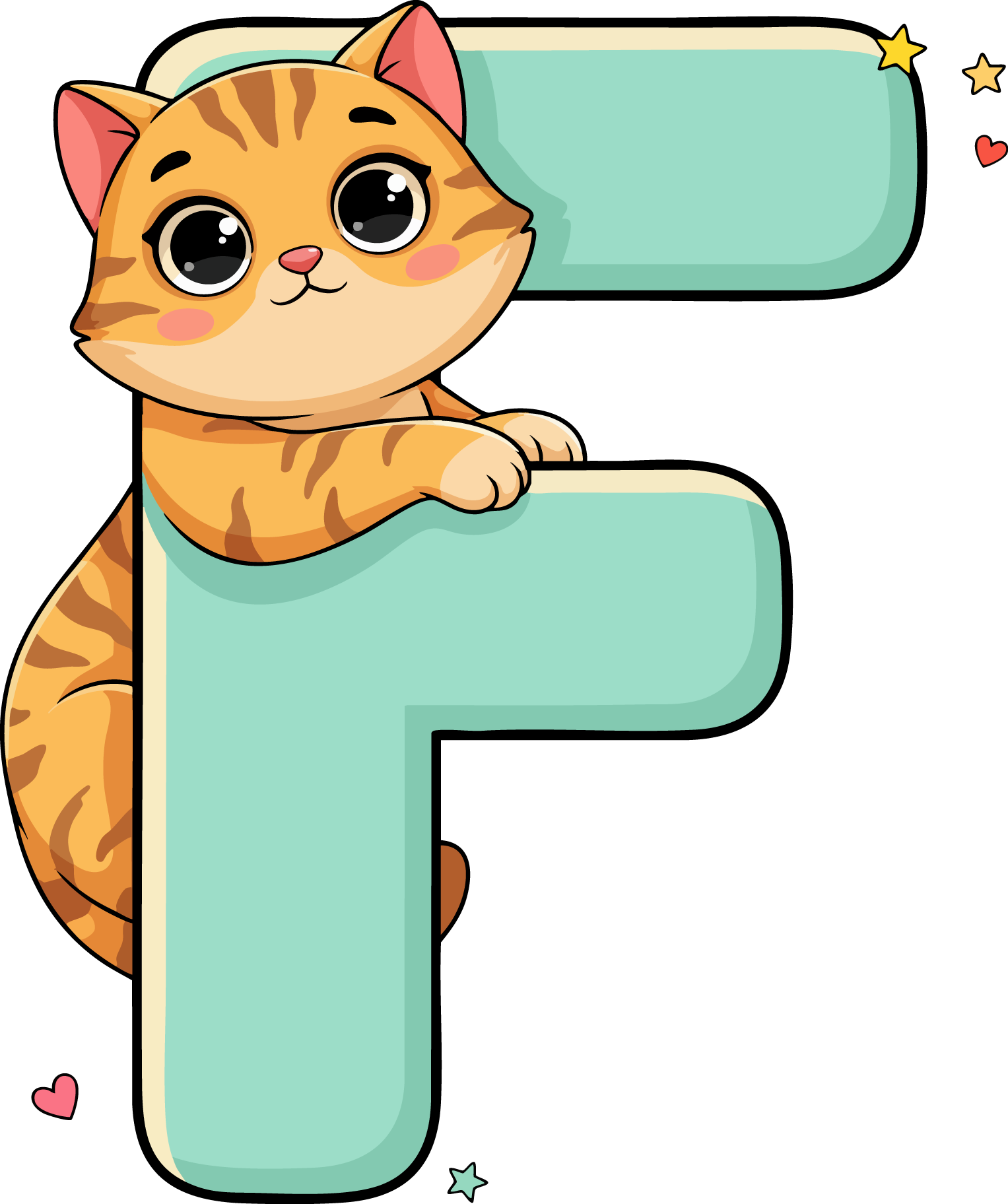 F Cat Theme Clip Art Alphabet PNG