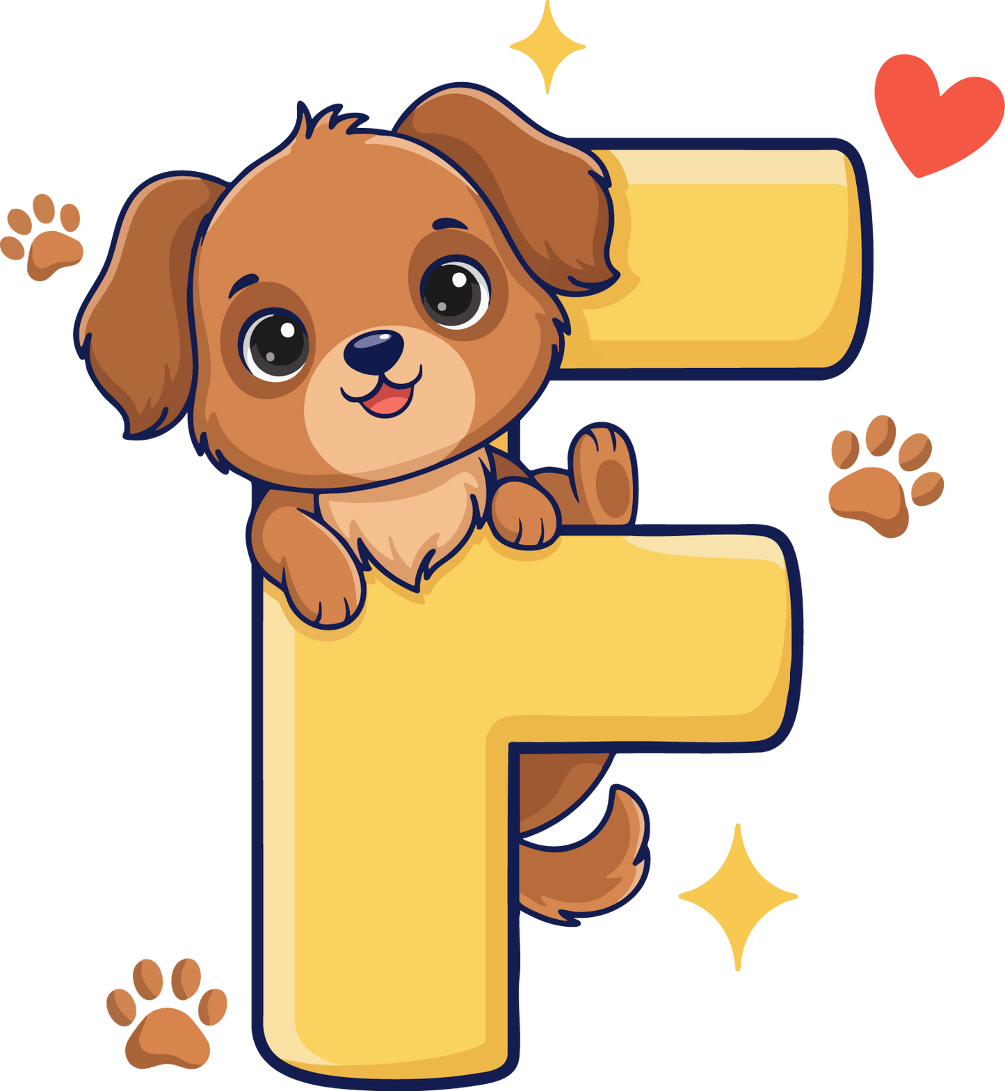 F Dog Theme Clip Art Alphabet PNG