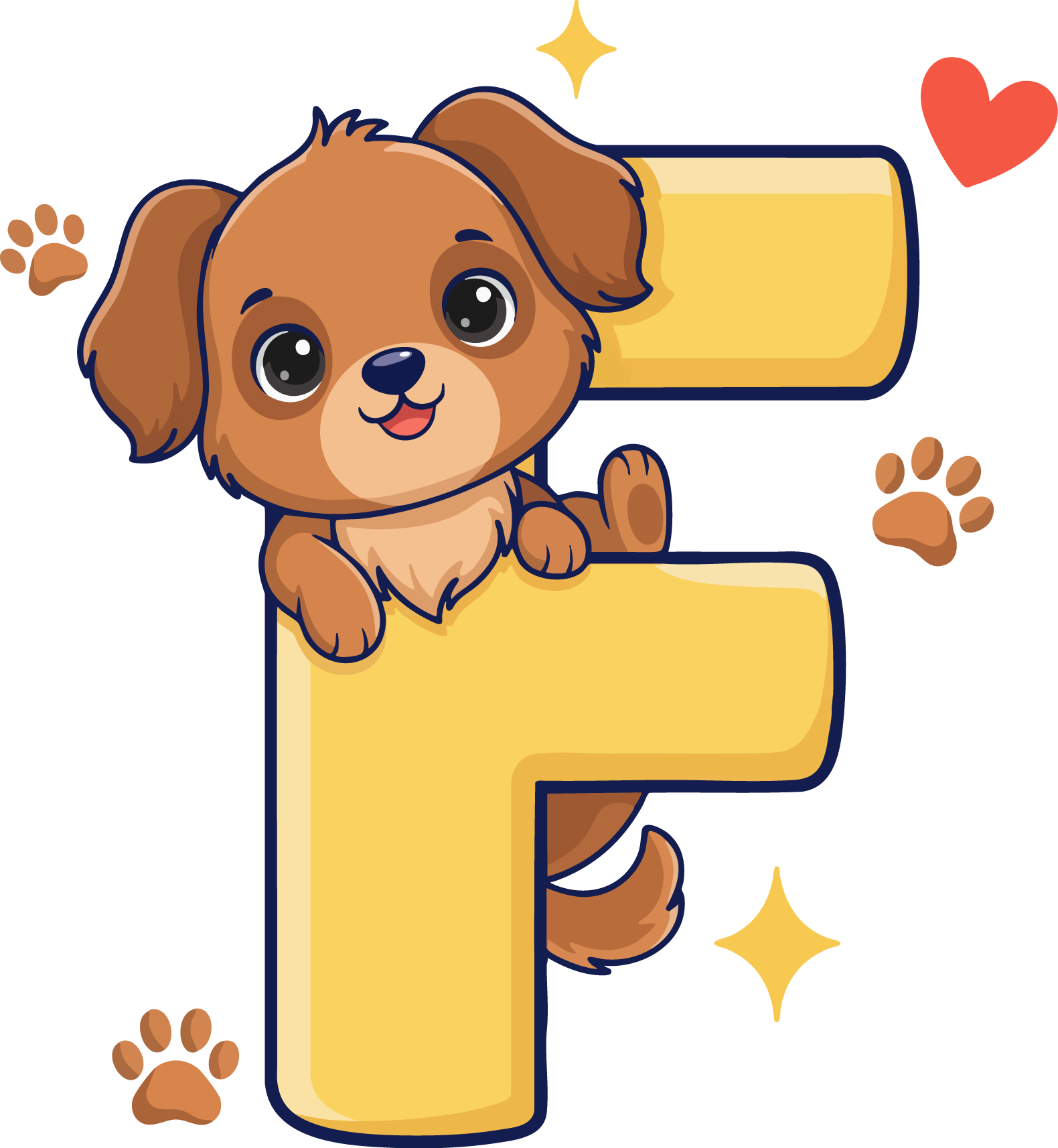 F Dog Theme Clip Art Alphabet PNG