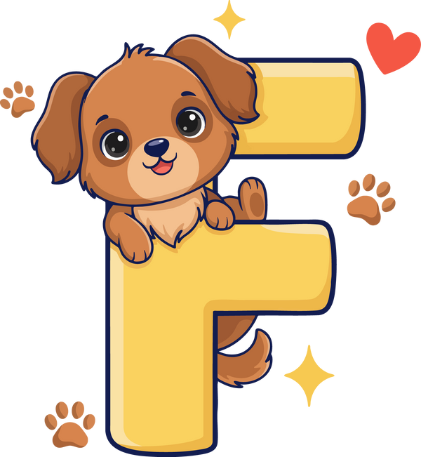 F Dog Theme Clip Art Alphabet PNG