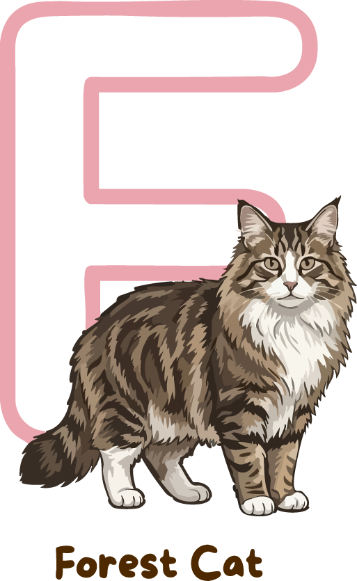Forest Cat Cat Breed Alphabet PNG