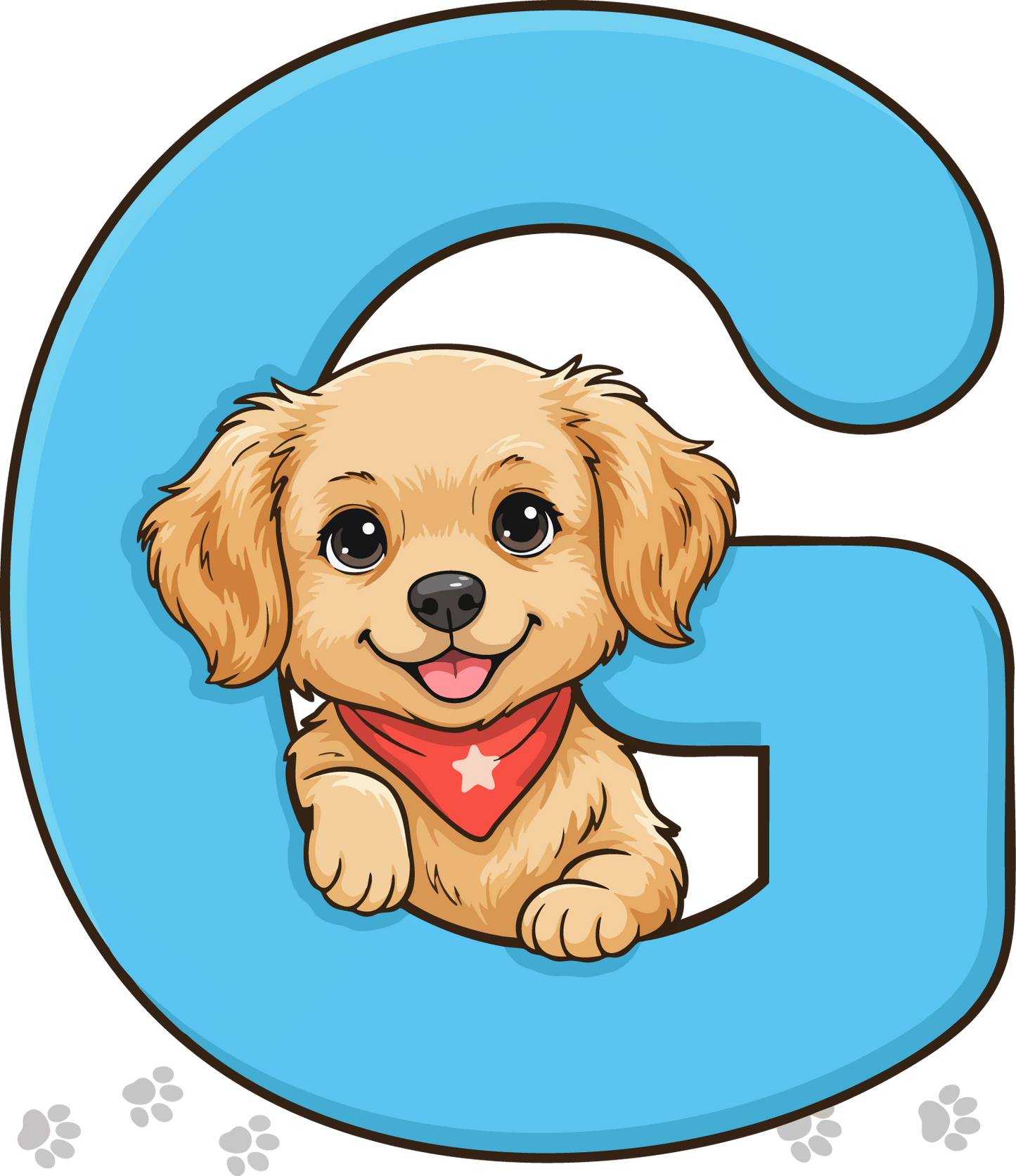 G Dog Theme Clip Art Alphabet PNG