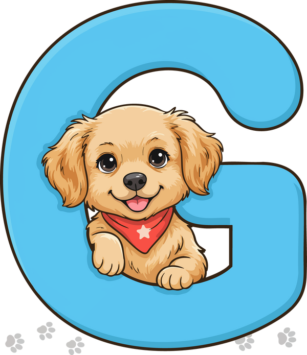 G Dog Theme Clip Art Alphabet PNG
