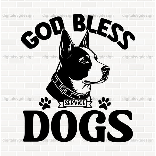 God Bless Service Dogs SVG