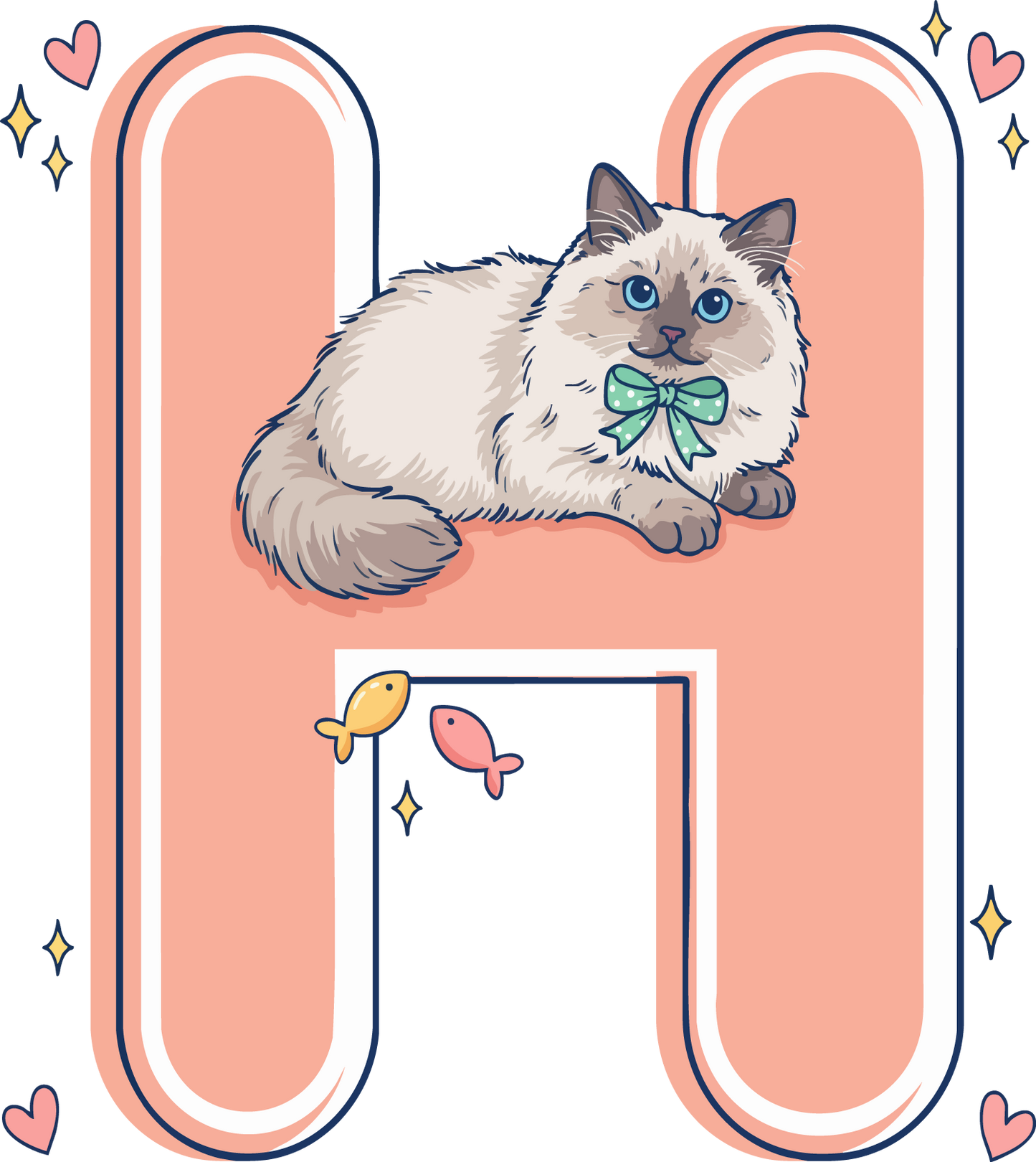 H Cat Theme Clip Art Alphabet PNG