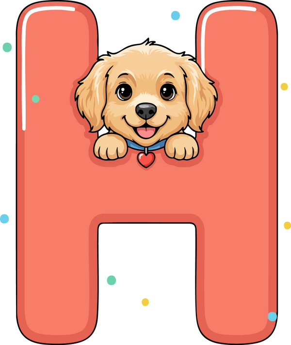 H Dog Theme Clip Art Alphabet PNG