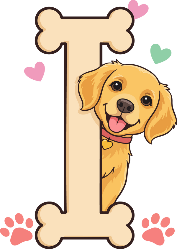I Dog Theme Clip Art Alphabet PNG