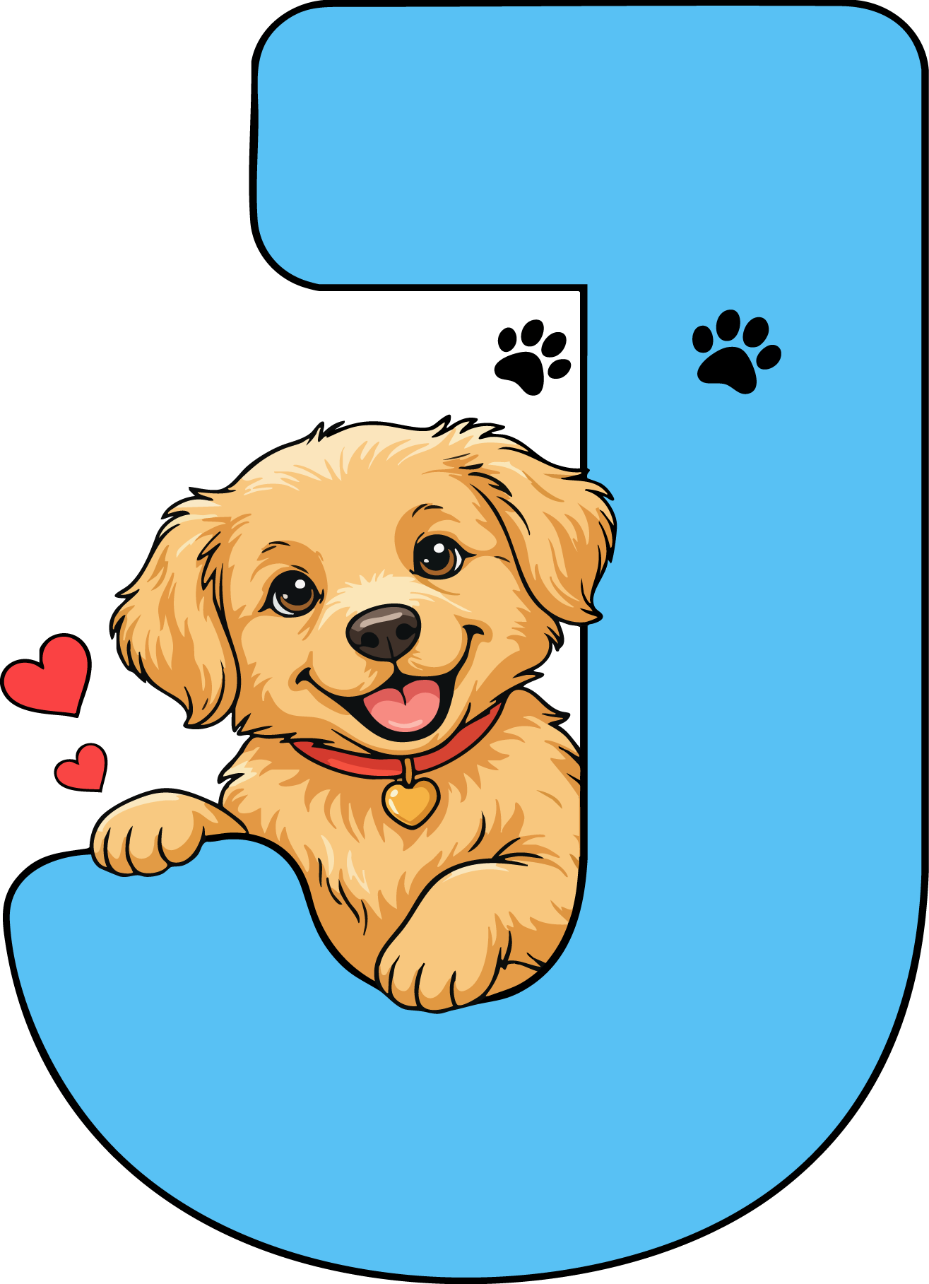 J Dog Theme Clip Art Alphabet PNG