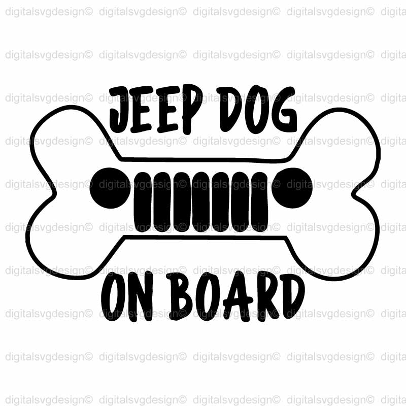 Jeep Dog On Board SVG