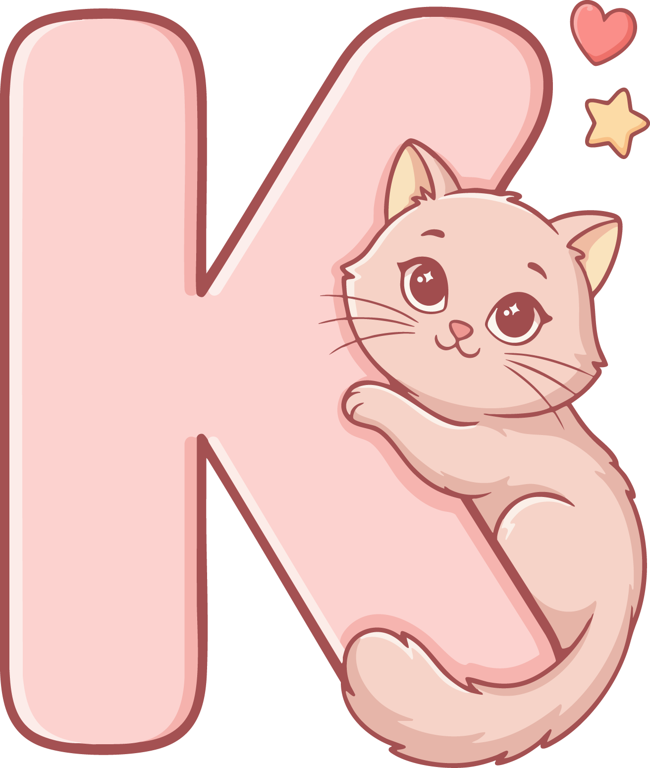 K Cat Theme Clip Art Alphabet PNG