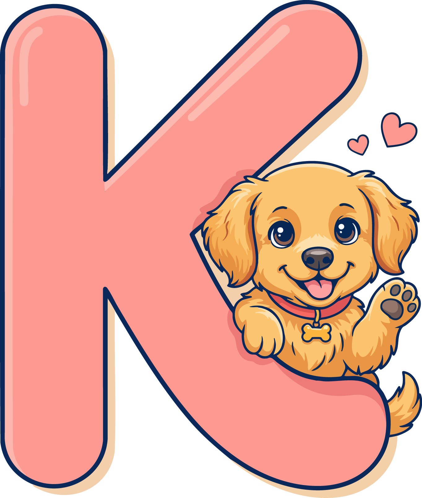 K Dog Theme Clip Art Alphabet PNG