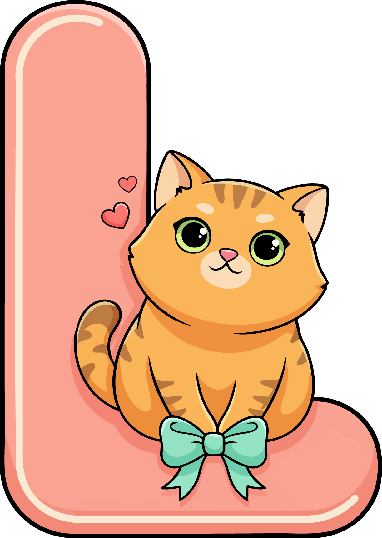 L Cat Theme Clip Art Alphabet PNG