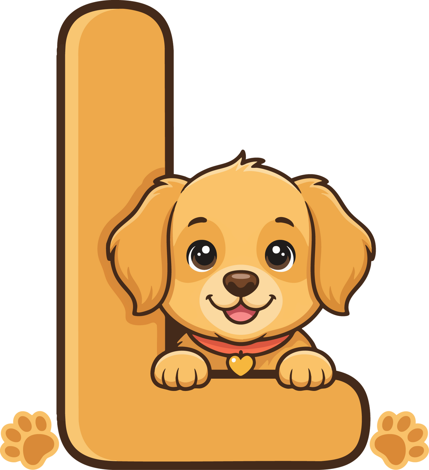 L Dog Theme Clip Art Alphabet PNG