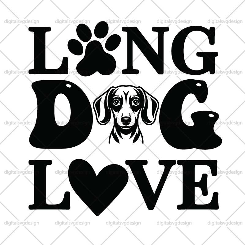Long Dog Love SVG