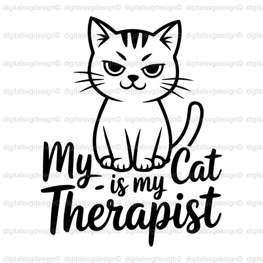 My Cat Is My Therapist SVG