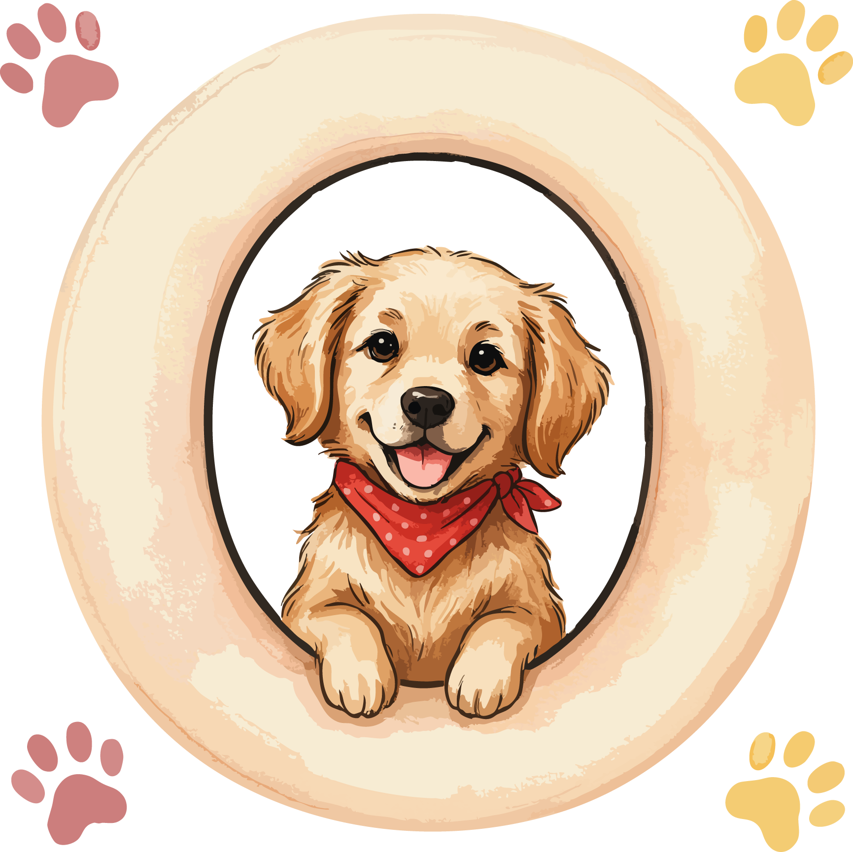 O Dog Theme Watercolor Alphabet PNG