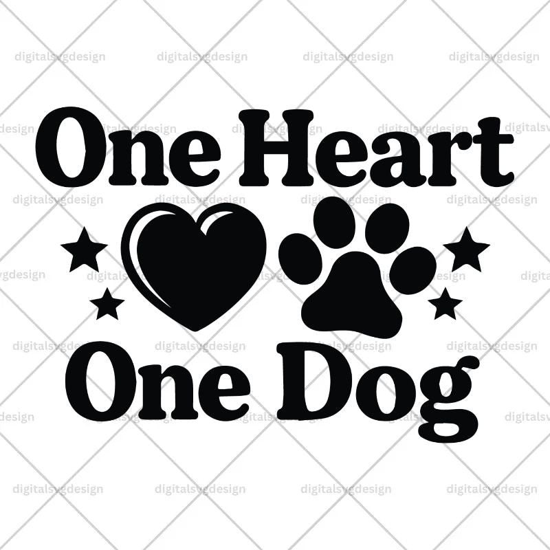 One Heart One Dog SVG