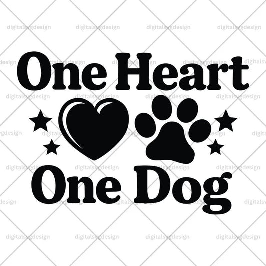 One Heart One Dog SVG