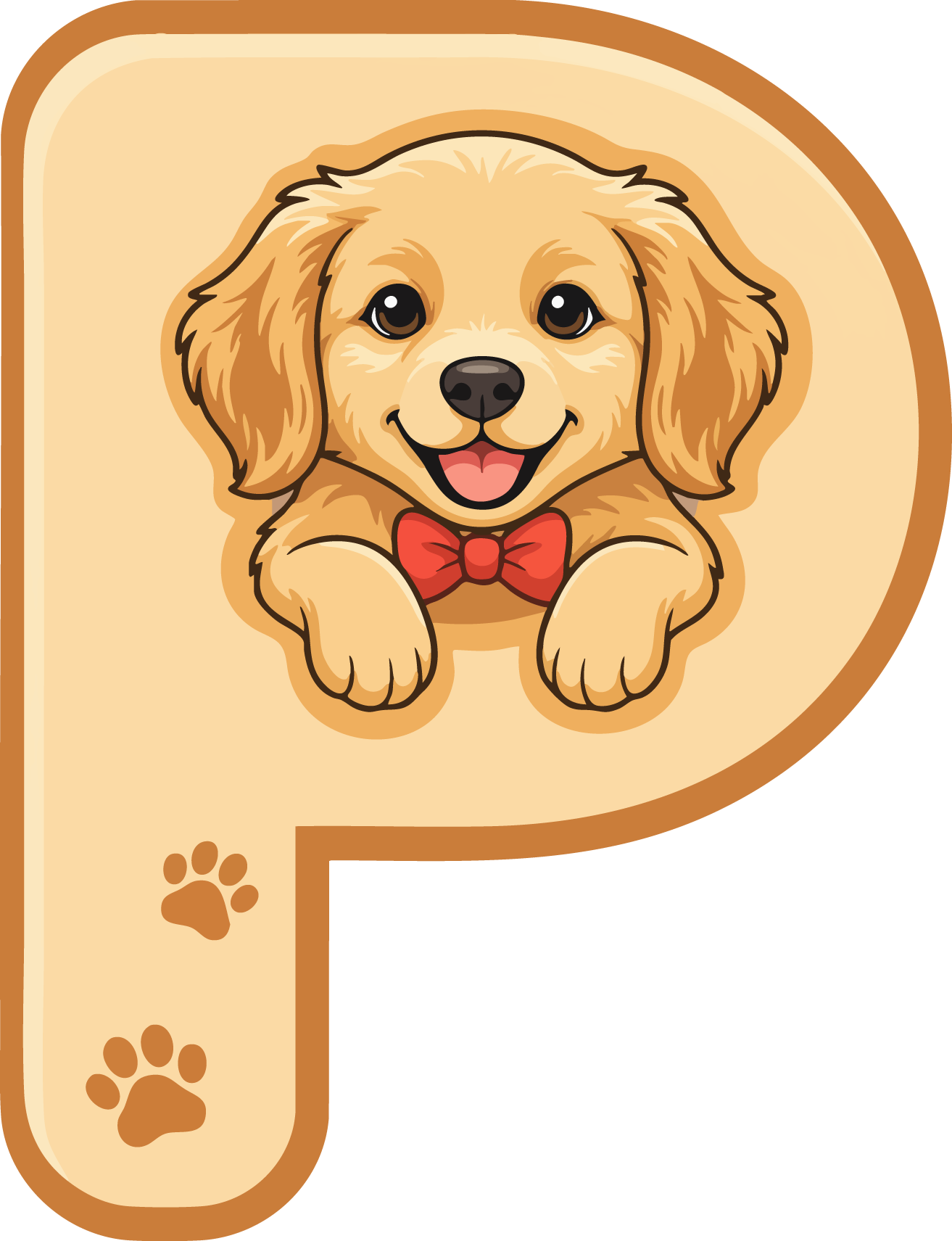 P Dog Theme Clip Art Alphabet PNG