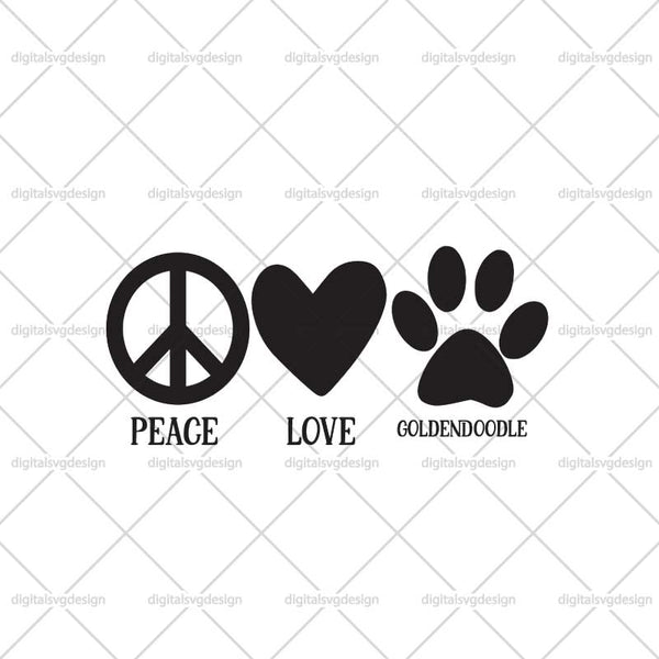 Peace Love Goldendoodle SVG