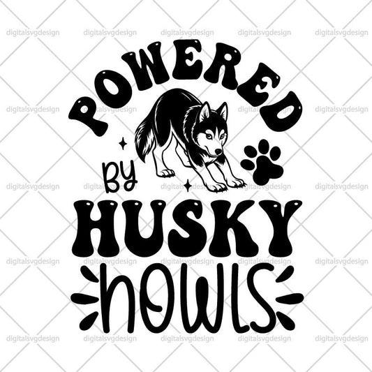 Powered By Husky Howls SVG