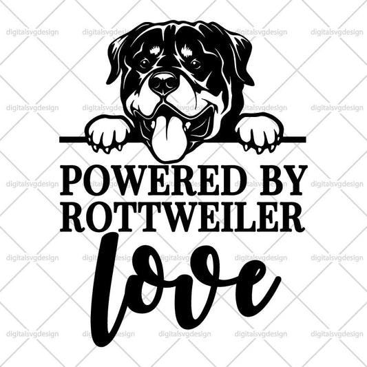 Powered By Rottweiler Love SVG