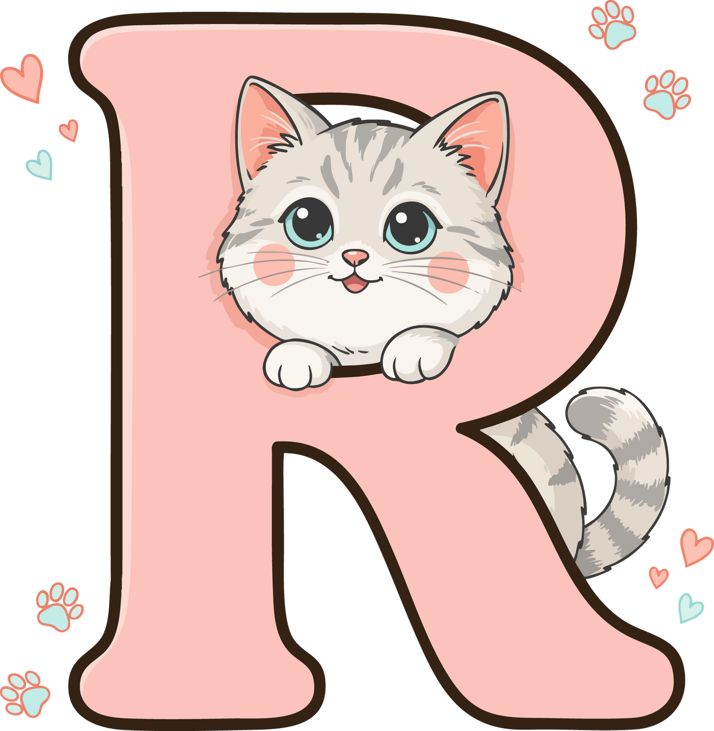 R Cat Theme Clip Art Alphabet PNG
