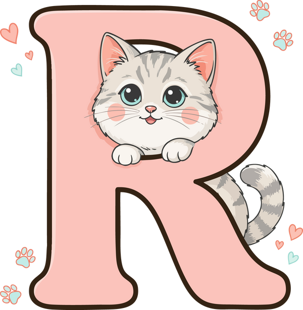 R Cat Theme Clip Art Alphabet PNG