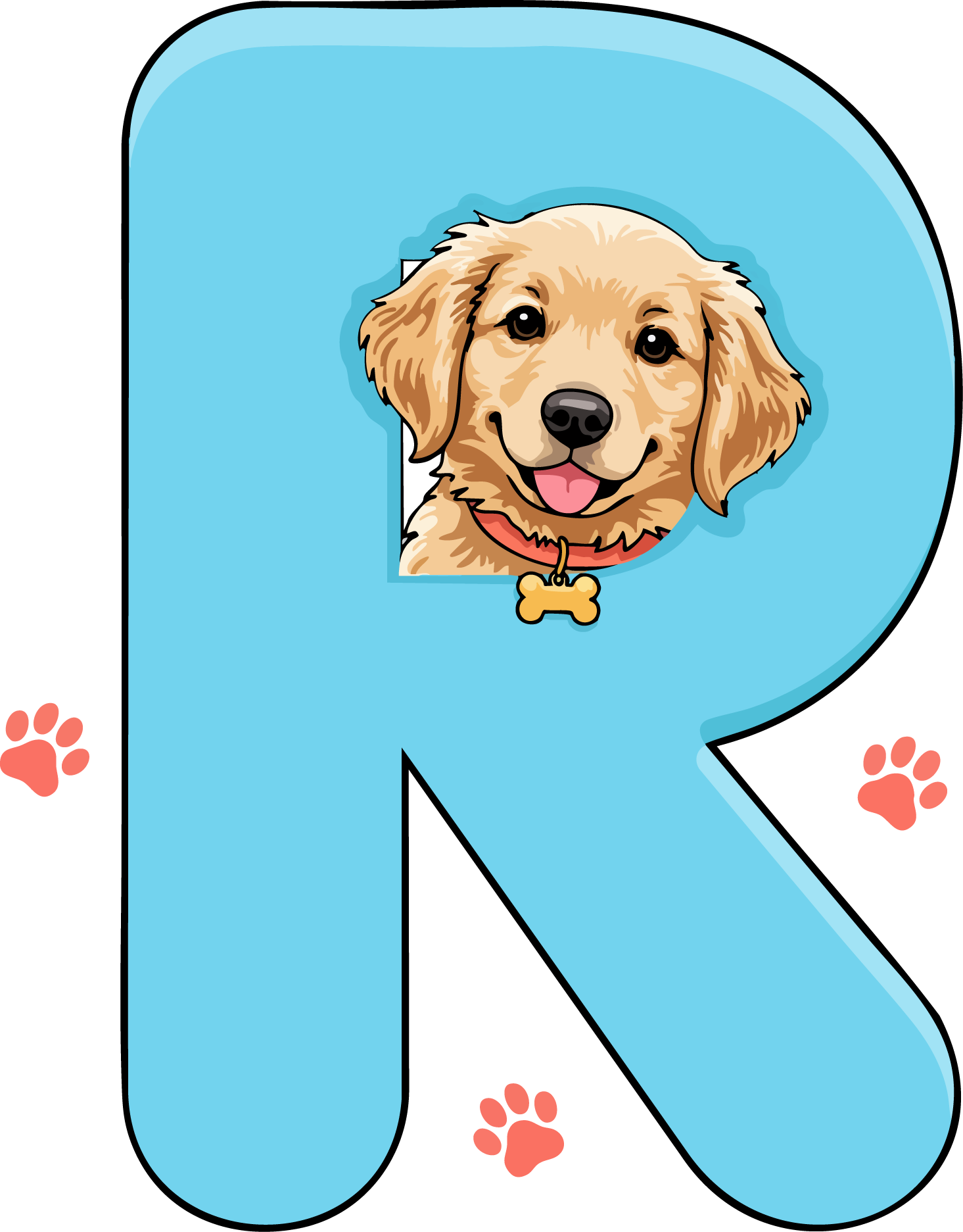 R Dog Theme Clip Art Alphabet PNG