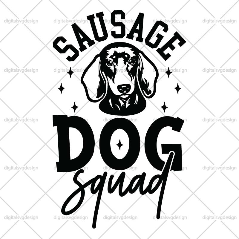 Sausage Dog Squad SVG