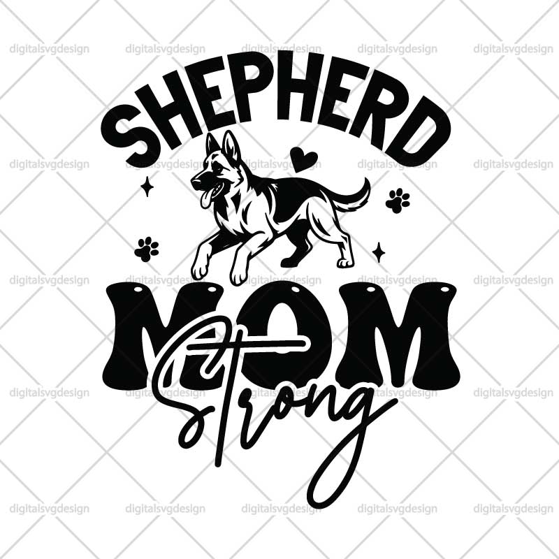 Shepherd Mom Strong SVG