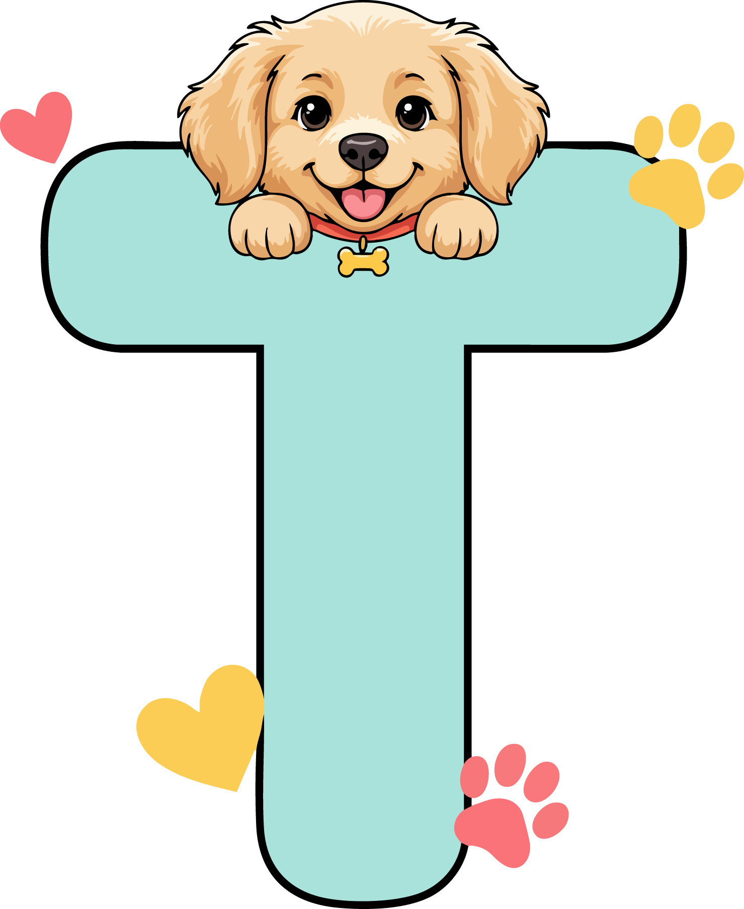 T Dog Theme Clip Art Alphabet PNG