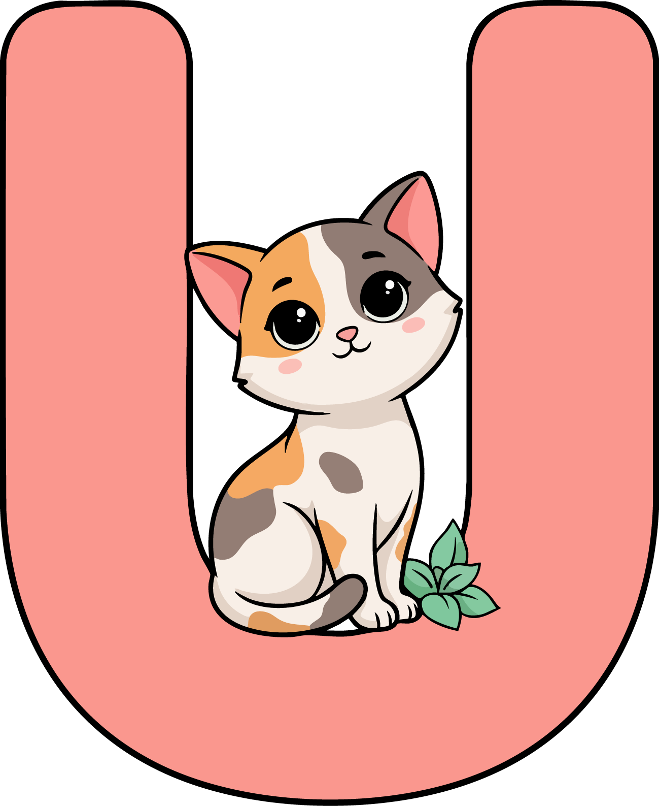 U Cat Theme Clip Art Alphabet PNG