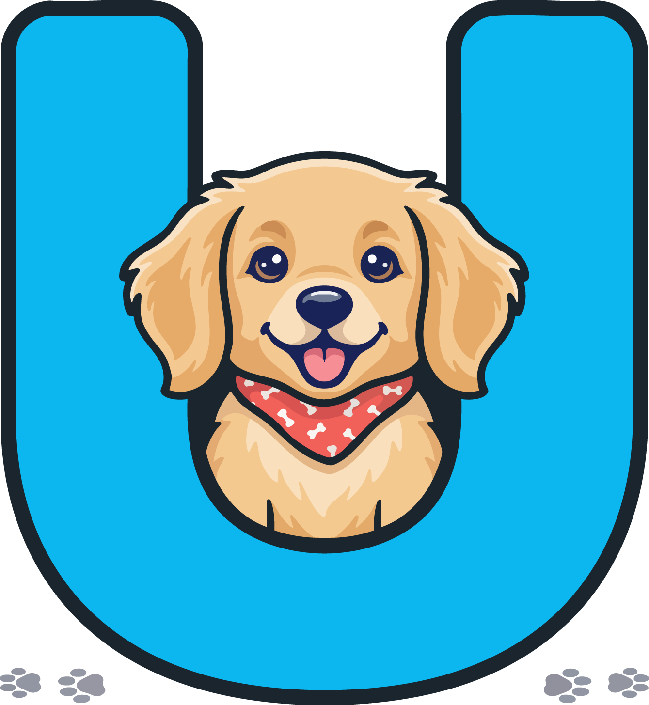 U Dog Theme Clip Art Alphabet PNG