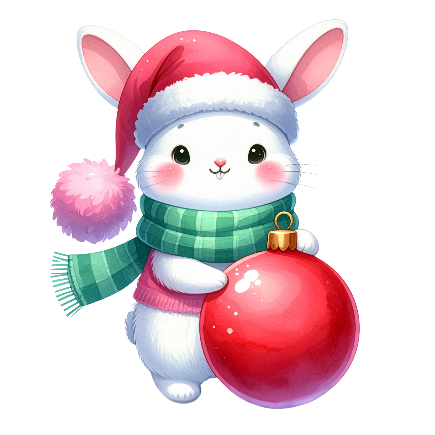 Watercolor Christmas Animals Clipart PNG 10